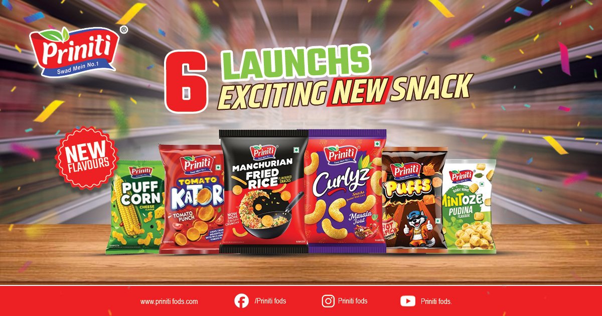 Priniti Foods Launches 6 Exciting New Snacks items to Elevate Your Snacking Experience