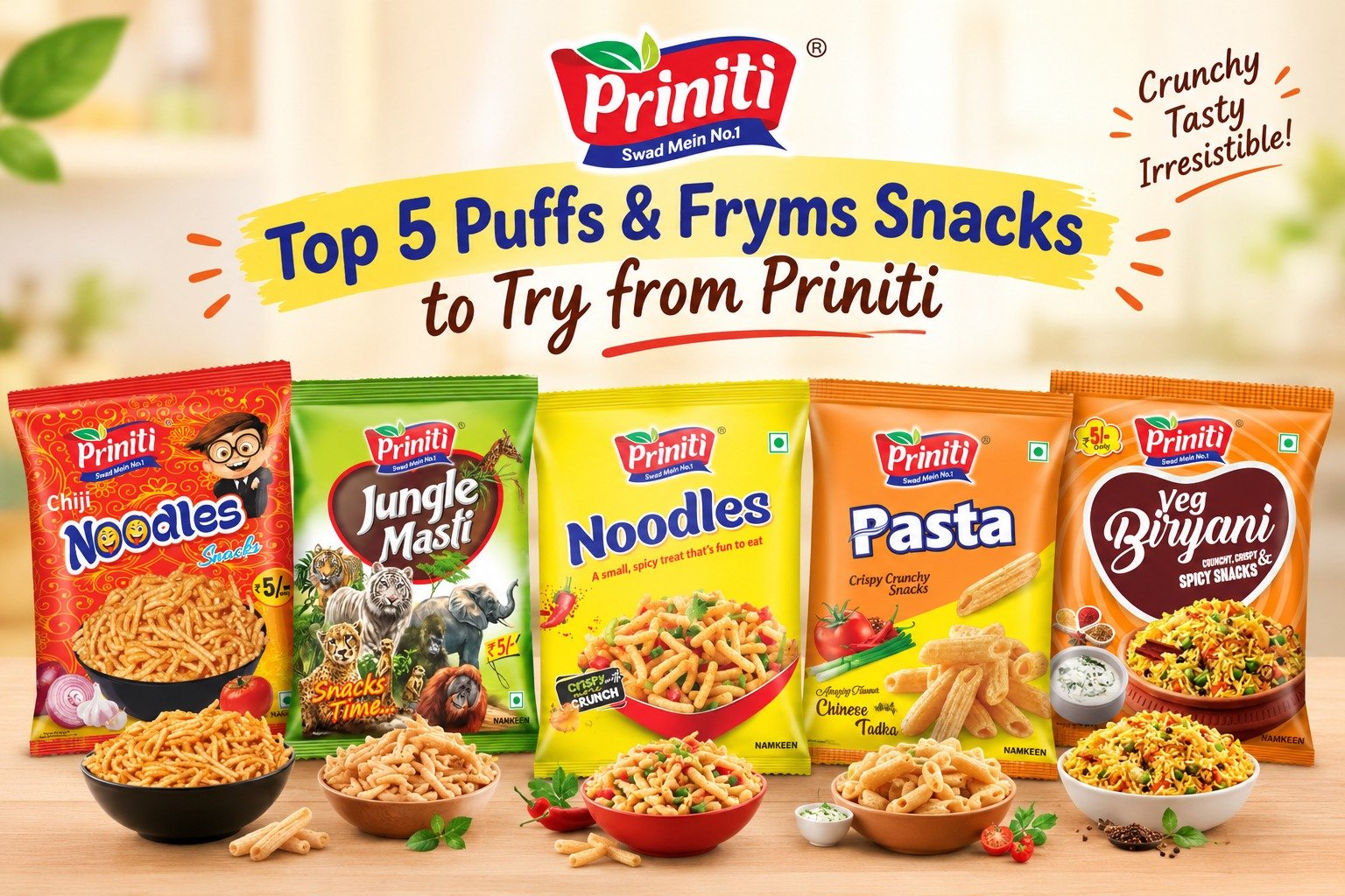 Top 5 Puffs & Fryums Snacks by Priniti: Crunchy Choices for Every Craving